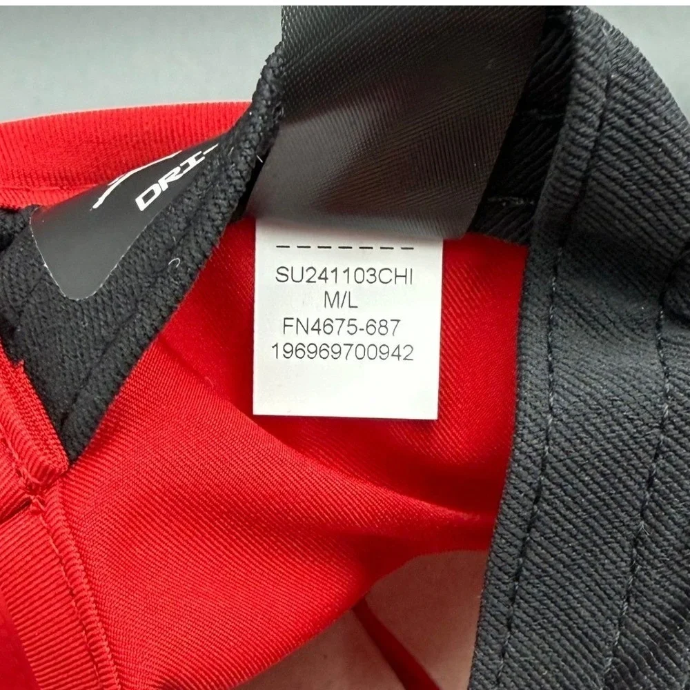 Nike‎ Jordan Dri-Fit Red Unstructured Curved Bill Cap Hat M/L Mens FN4675-687
